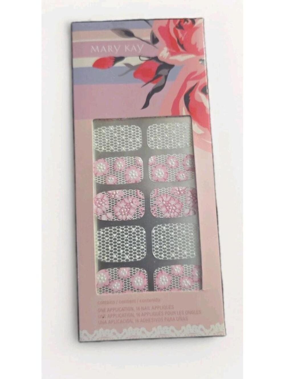 Mary Kay Nail Appliques Contains 16 EXP 2017 Pretty Pink Lace Flowers Stickers